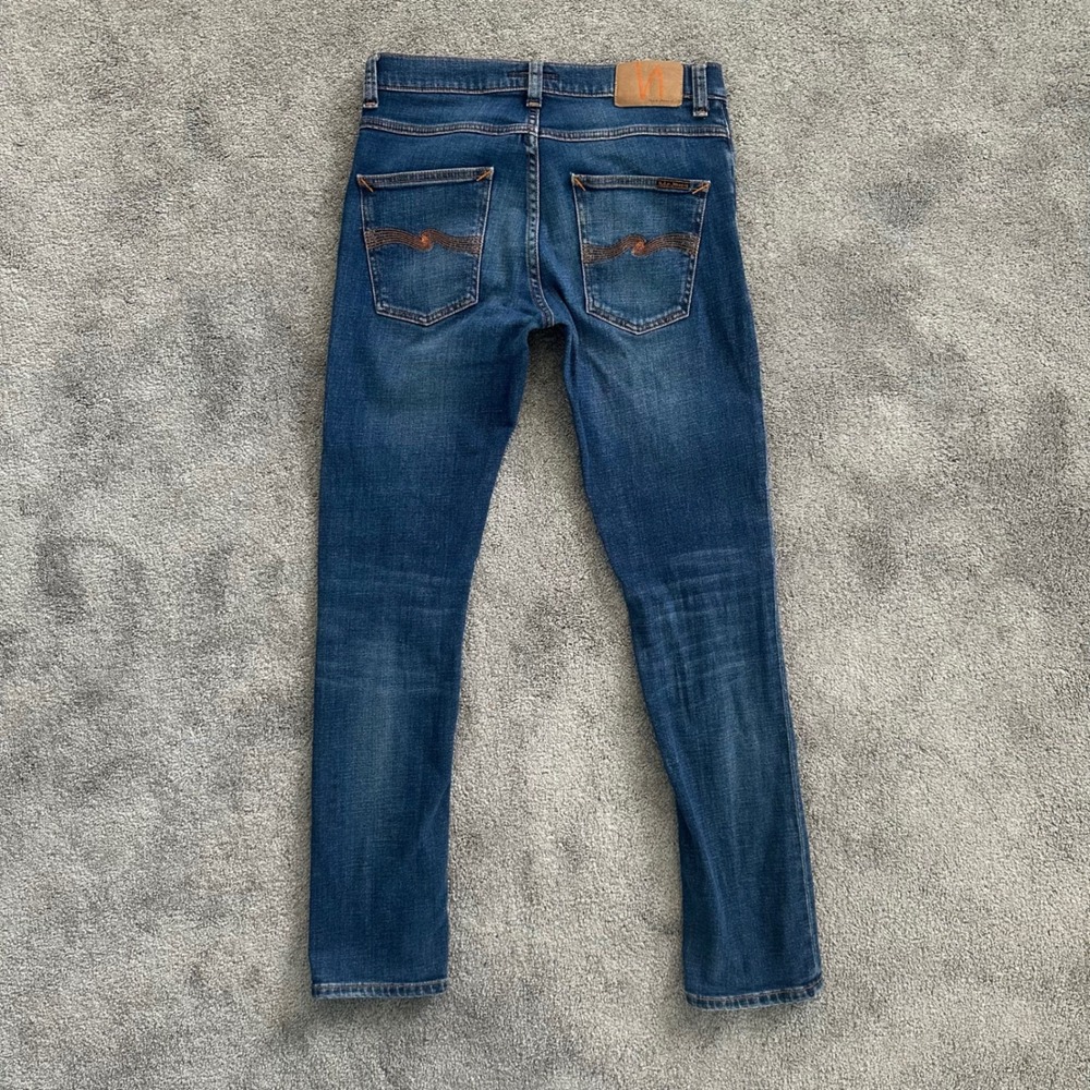 Nudie Jeans Co Jeans Mens 30x32 (32x31) Blue Slim Tapered Button Fly Denim Pants
